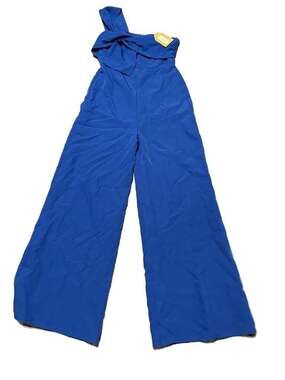 MainStrip Royal Blue One Shoulder Wide Leg Jumpsuit Size Large